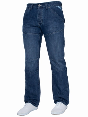 Enzo | Mens Miguel Straight Leg Denim Jeans Softened Hem