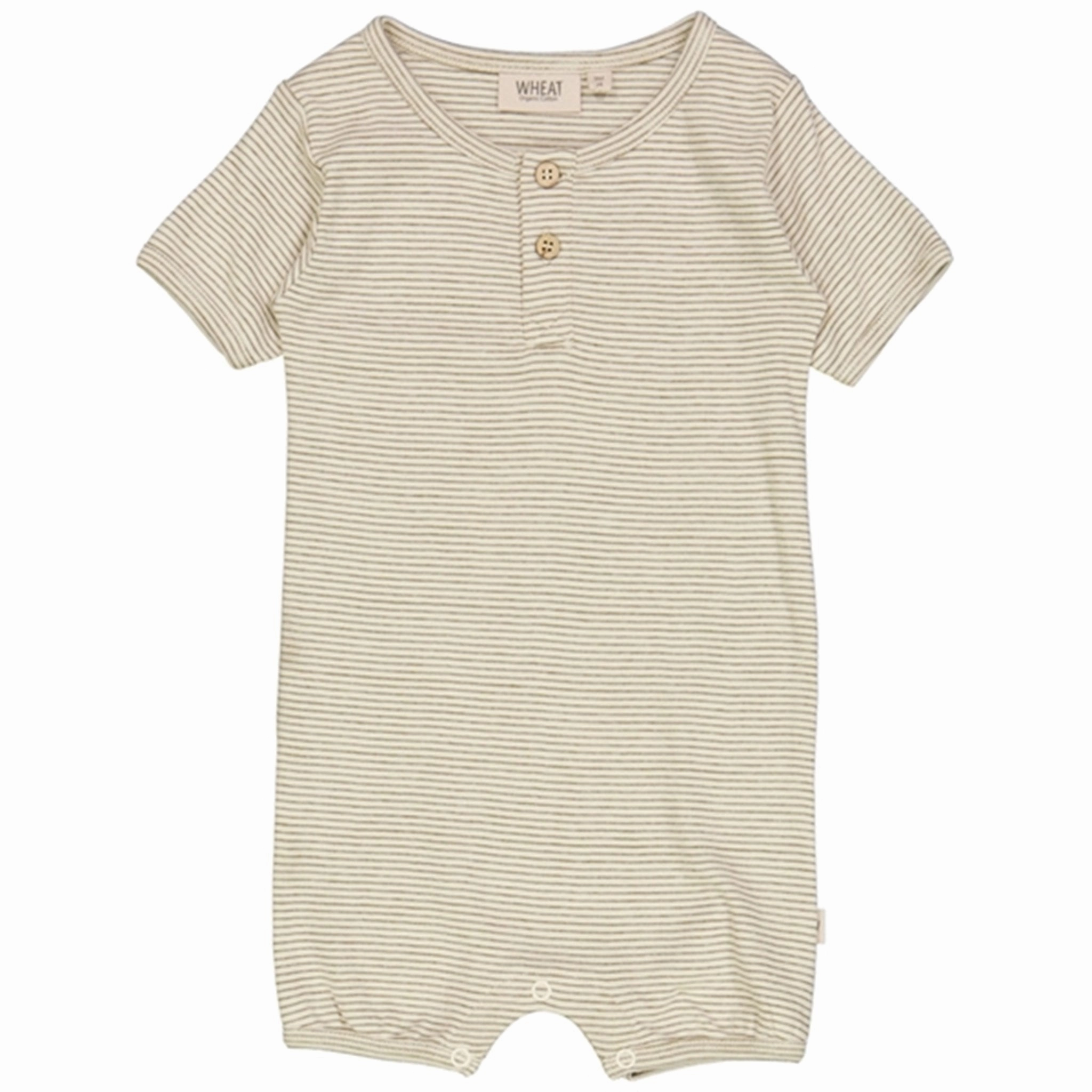 Wheat Seaweed Stripe Gus Romper Daily Vivid