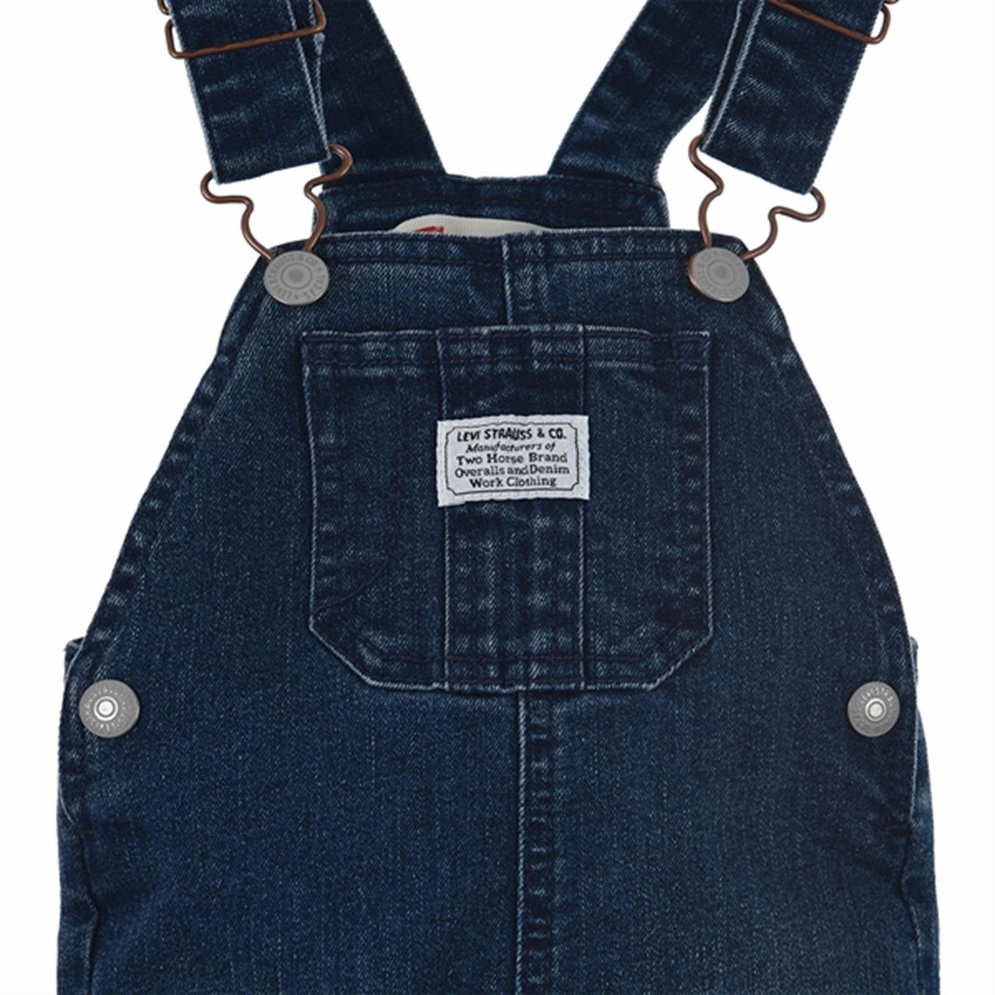 Non Irritating Seams Slim Silhouette Levi's Denim Shortalls Blue