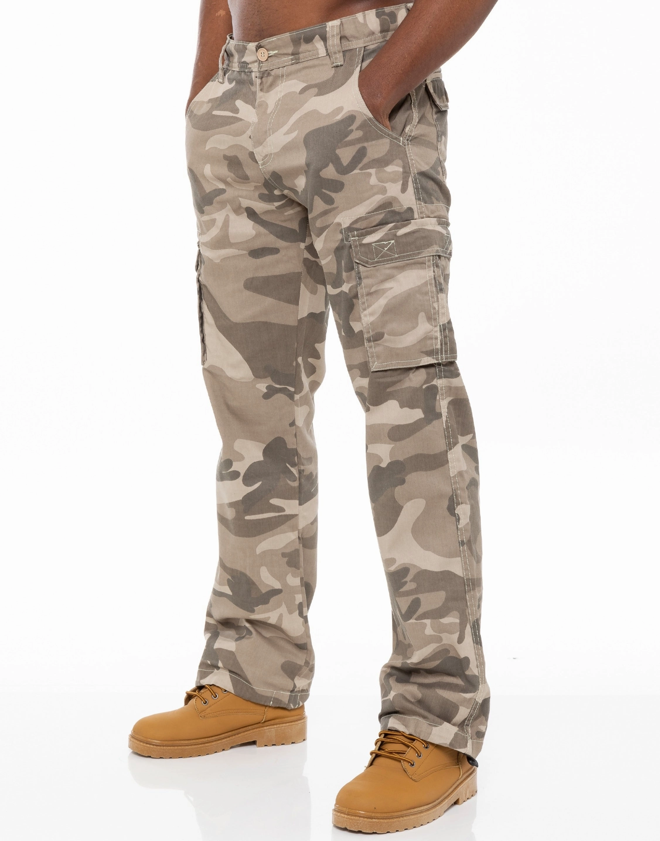 Casual Outfit Work Ready Lightweight Textured Kruze | Mens Cargo Camo Trousers