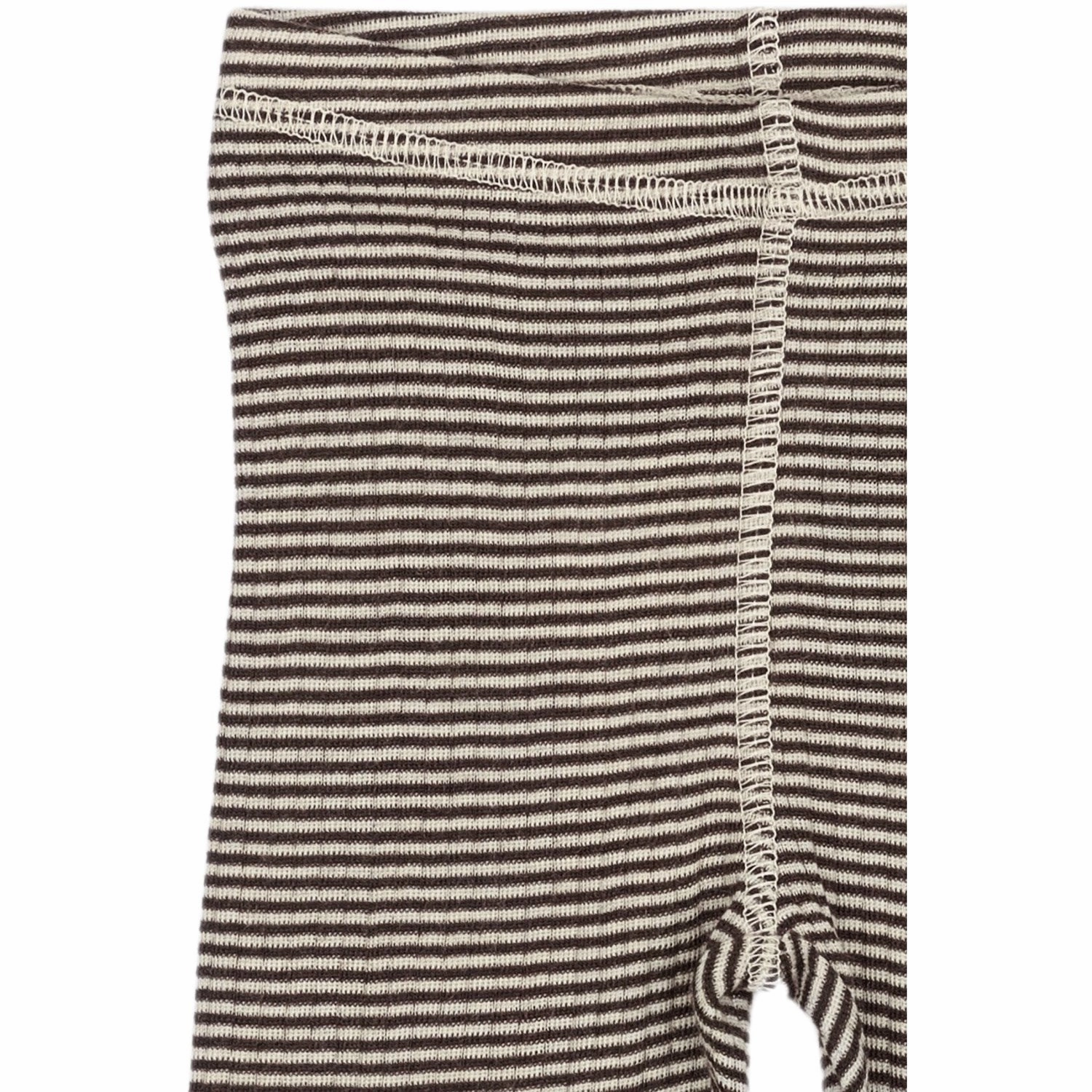 Motion Ready Petit Piao Coffee Bean/Dark Off White PPDante Leggings Merino Wool Striped