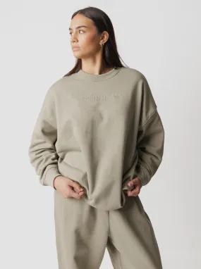 Garment Washed Finish semi-formal event Essentials Linear Oversized Crew Sweatshirt