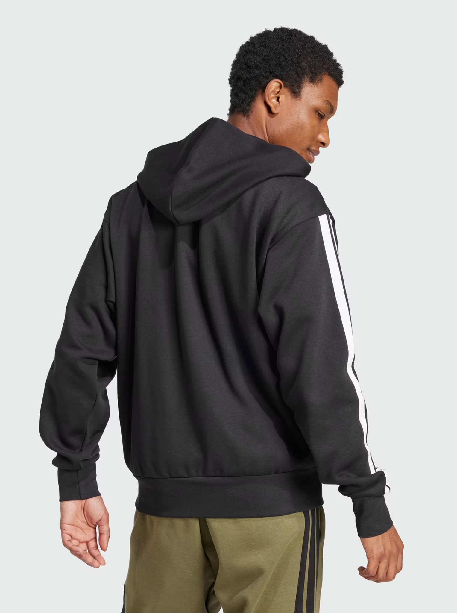 Essentials 3-Stripes Fleece Hoodie warm-toned Designer Look