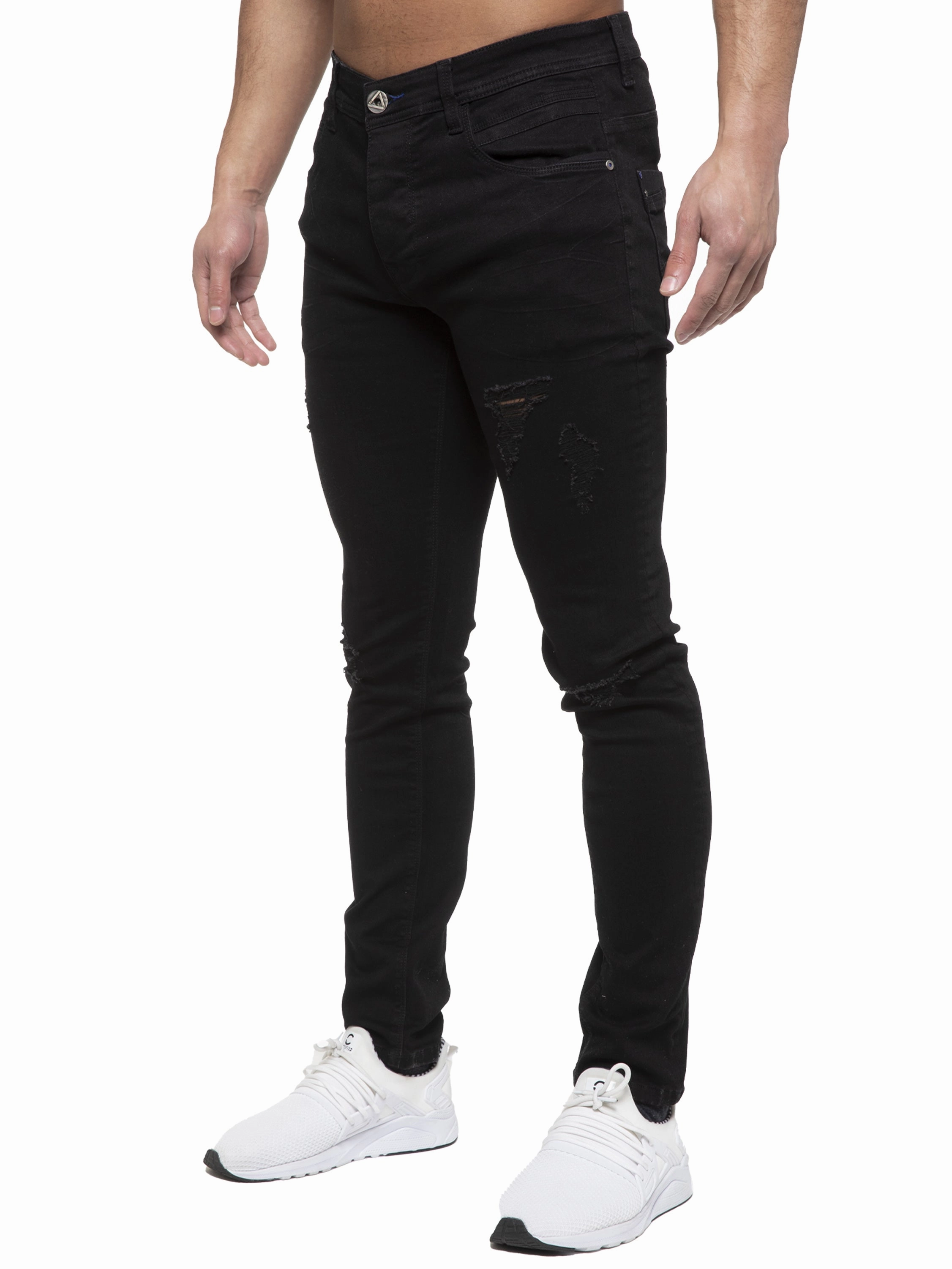 Quality Wear Moisture Wicking Lining ETO | Mens Designer Hyperstretch Skinny Fit Distressed Jeans