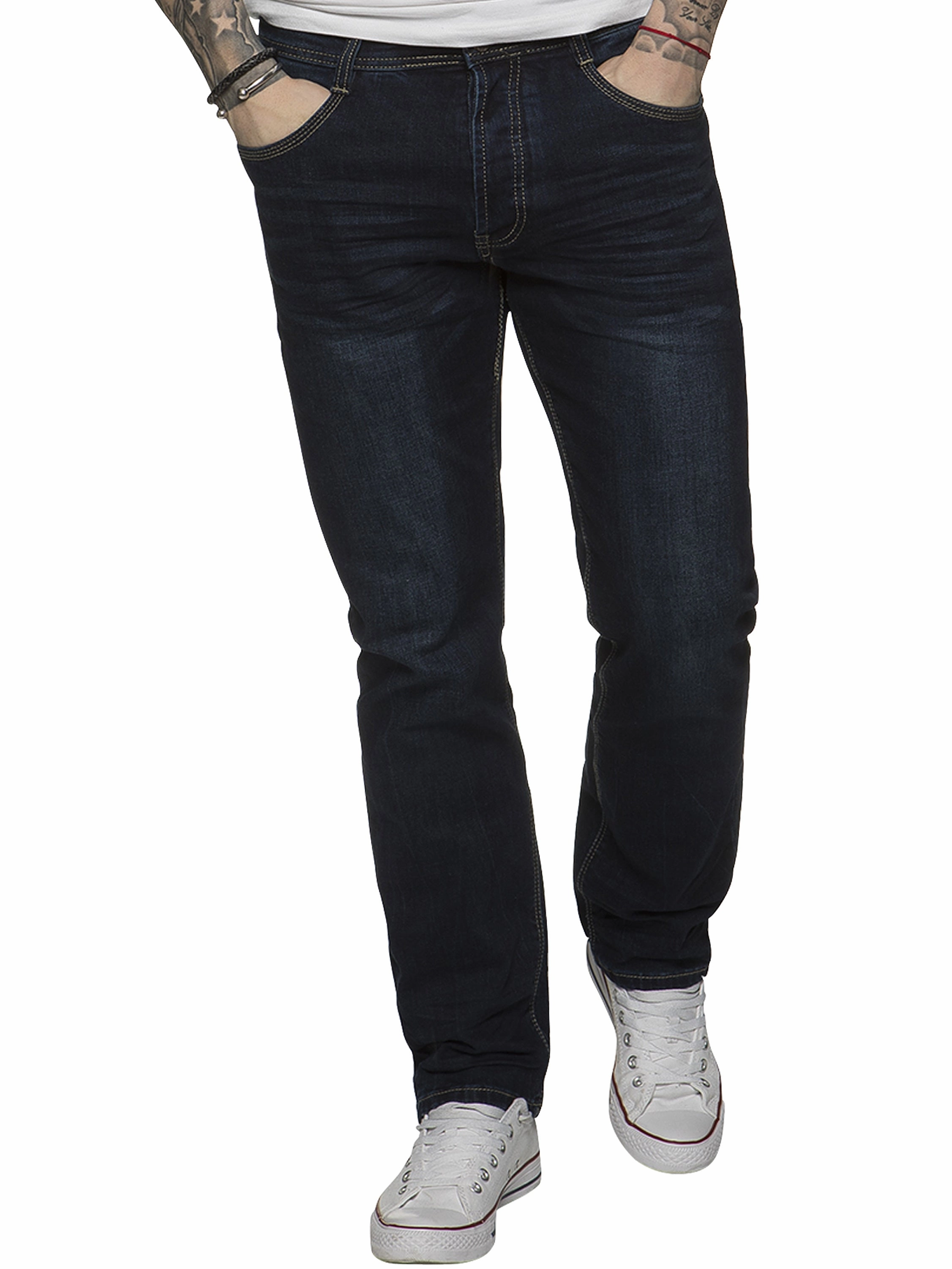Spring Mood Office Wear Minimalist ETO | Mens Designer Tapered Fit Stretch Denim Jeans
