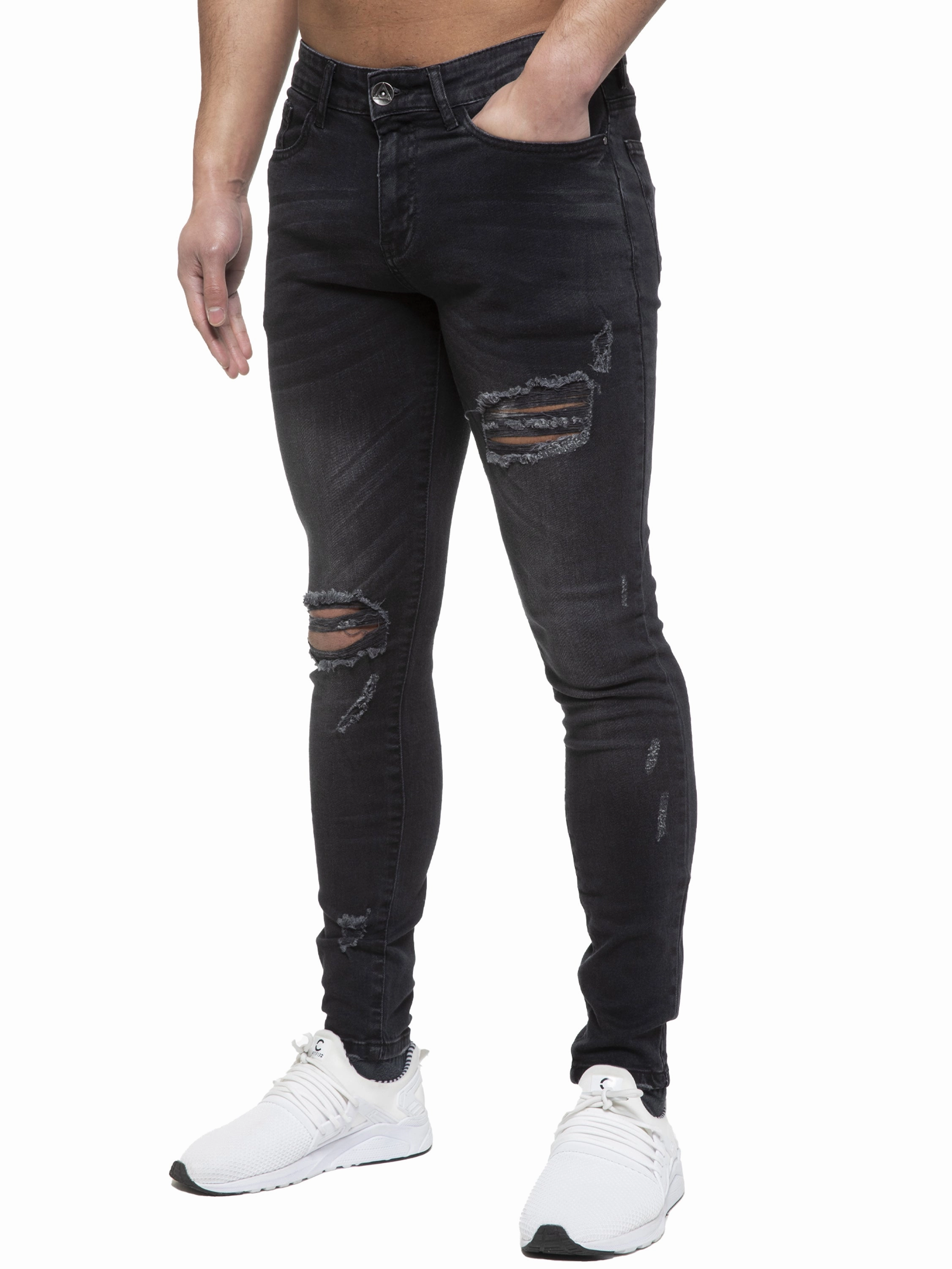 ETO | Mens Skinny Ripped Jeans Seasonless wear Everyday Comfort Fit