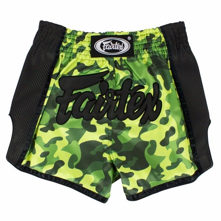 Fairtex Slim Fit Muay Thai Shorts BS1710 Green Camo Preppy look