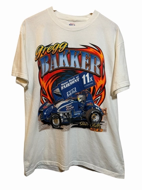 Gregg Bakker Mens White T Shirt (Size L) City Casual Wrinkle Resistant Cloth