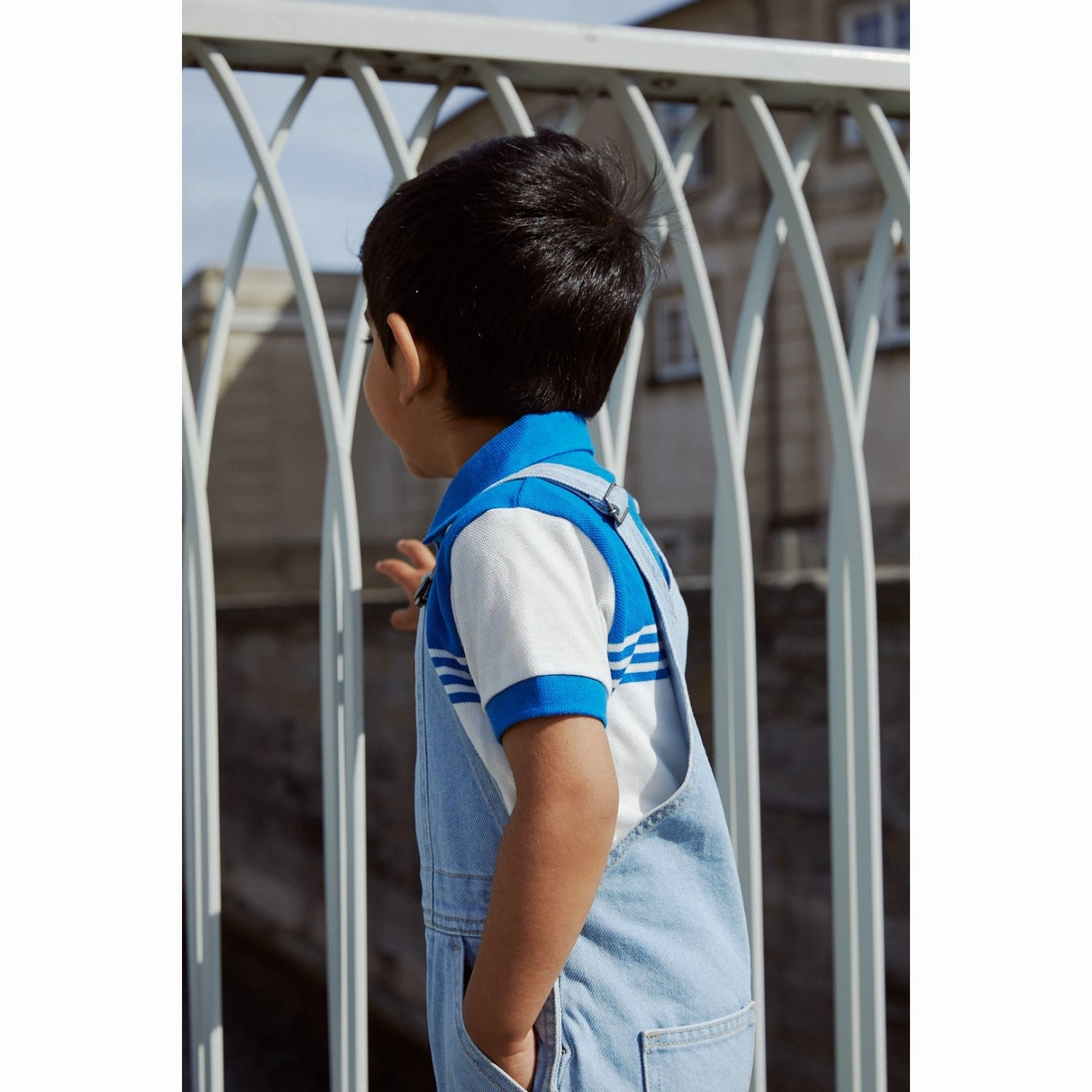 COPENHAGEN COLORS Super Lt Blue Indigo Washed Organic Overalls Distressed finish Dark wash