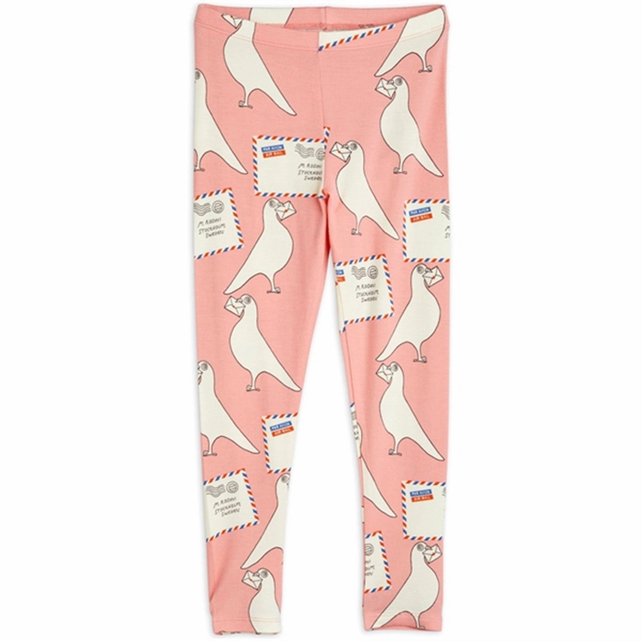Mini Rodini Pigeons Tencel Aop Leggings Pink Silky feel Skin Friendly Evening Walk