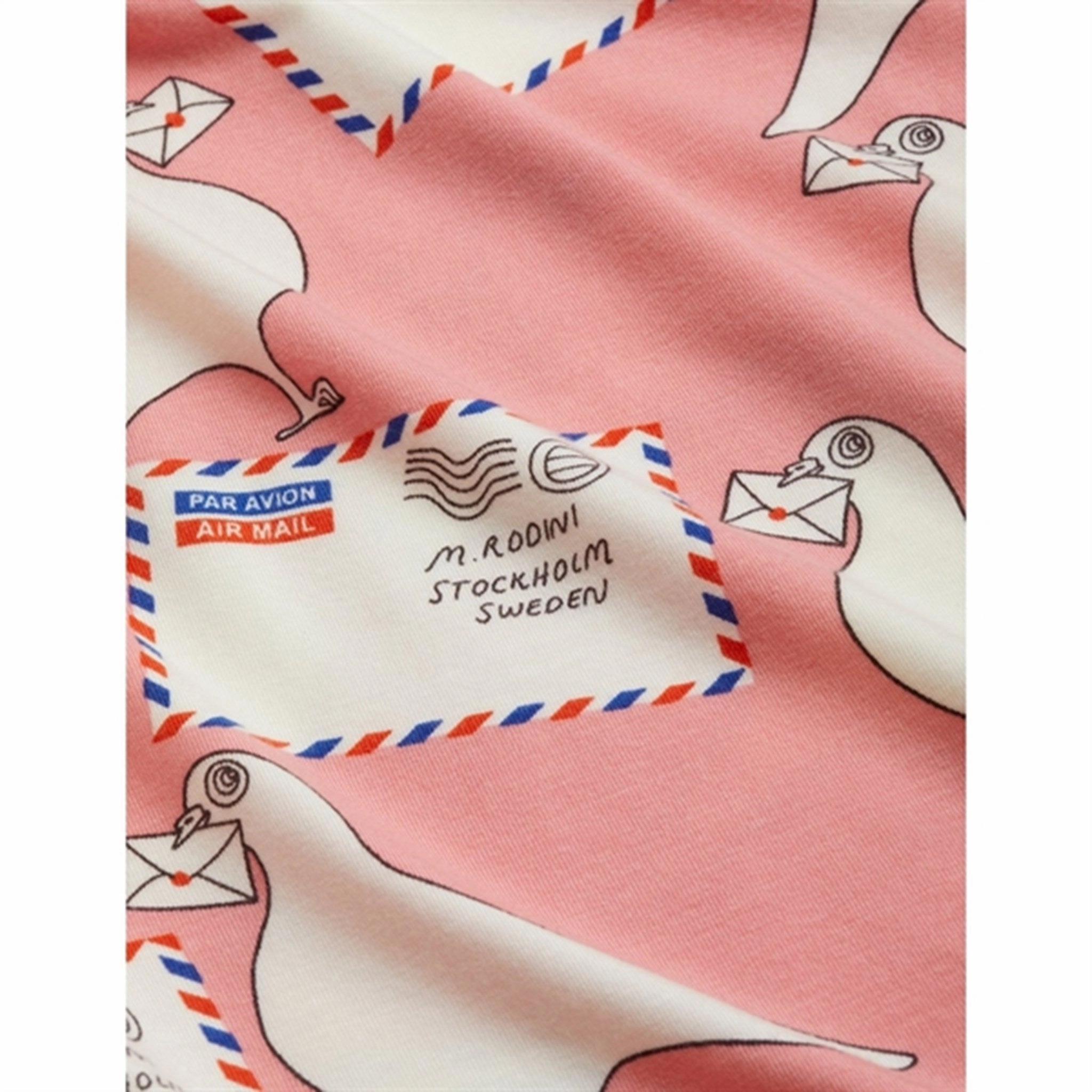Mini Rodini Pigeons Tencel Aop Leggings Pink Stretch performance