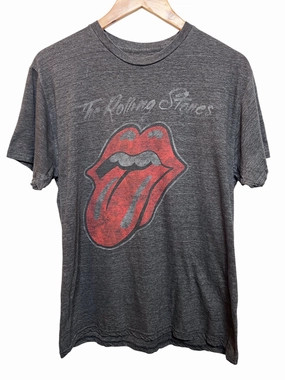 V neck The Rolling Stones Grey T Shirt (Size L)