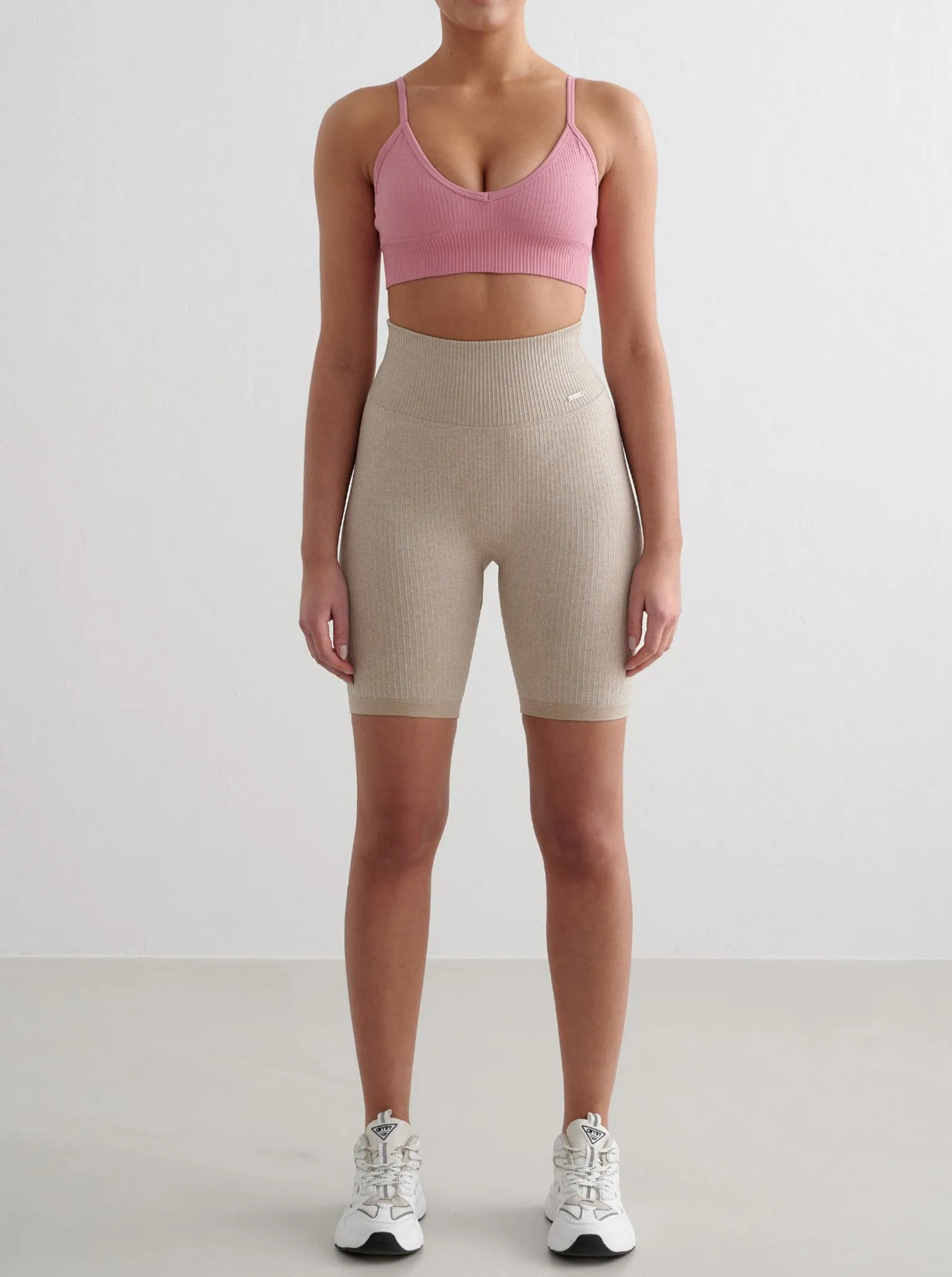 Desert Rose Ribbed Seamless Deep Cut Bra Anti-pilling