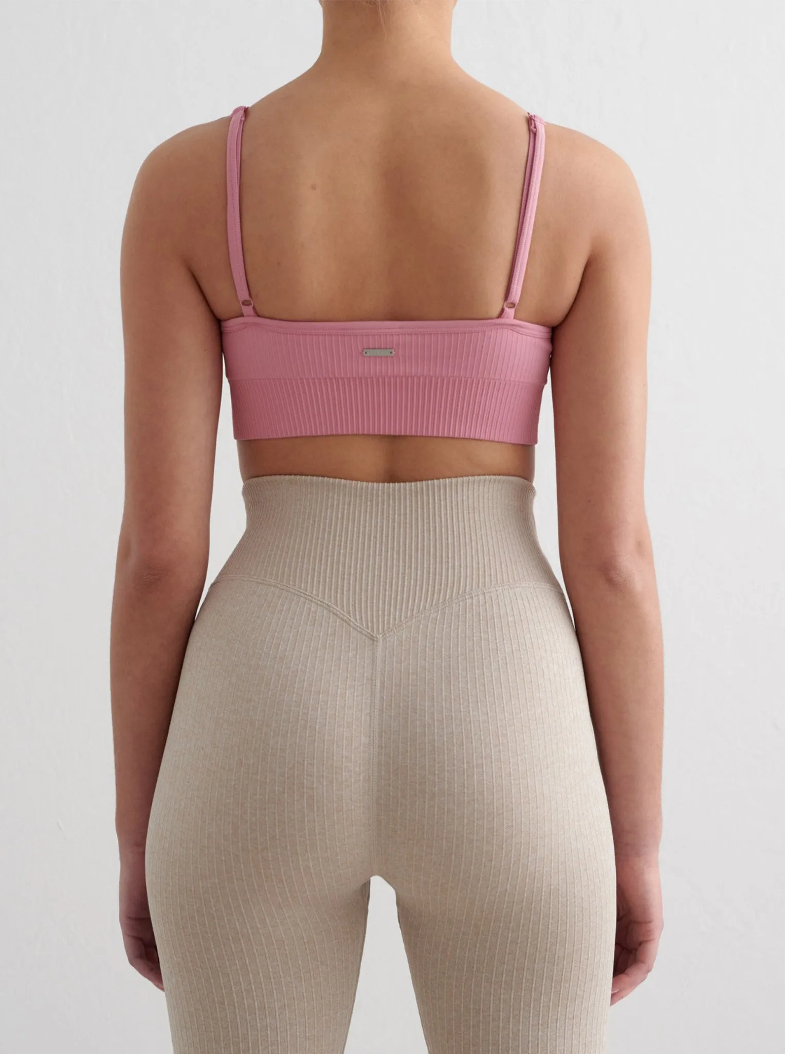 Desert Rose Ribbed Seamless Deep Cut Bra Pilates outfit