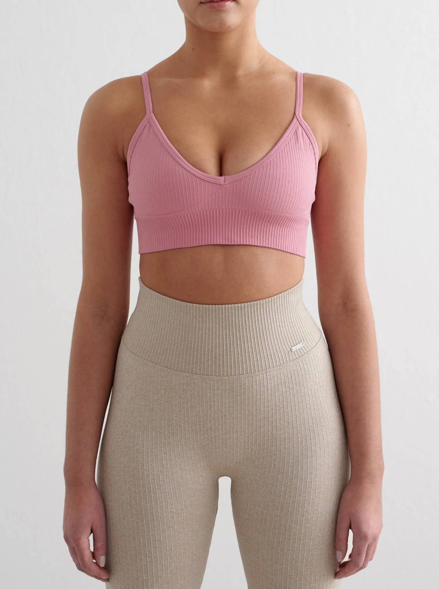 Desert Rose Ribbed Seamless Deep Cut Bra Anti-pilling extra-large