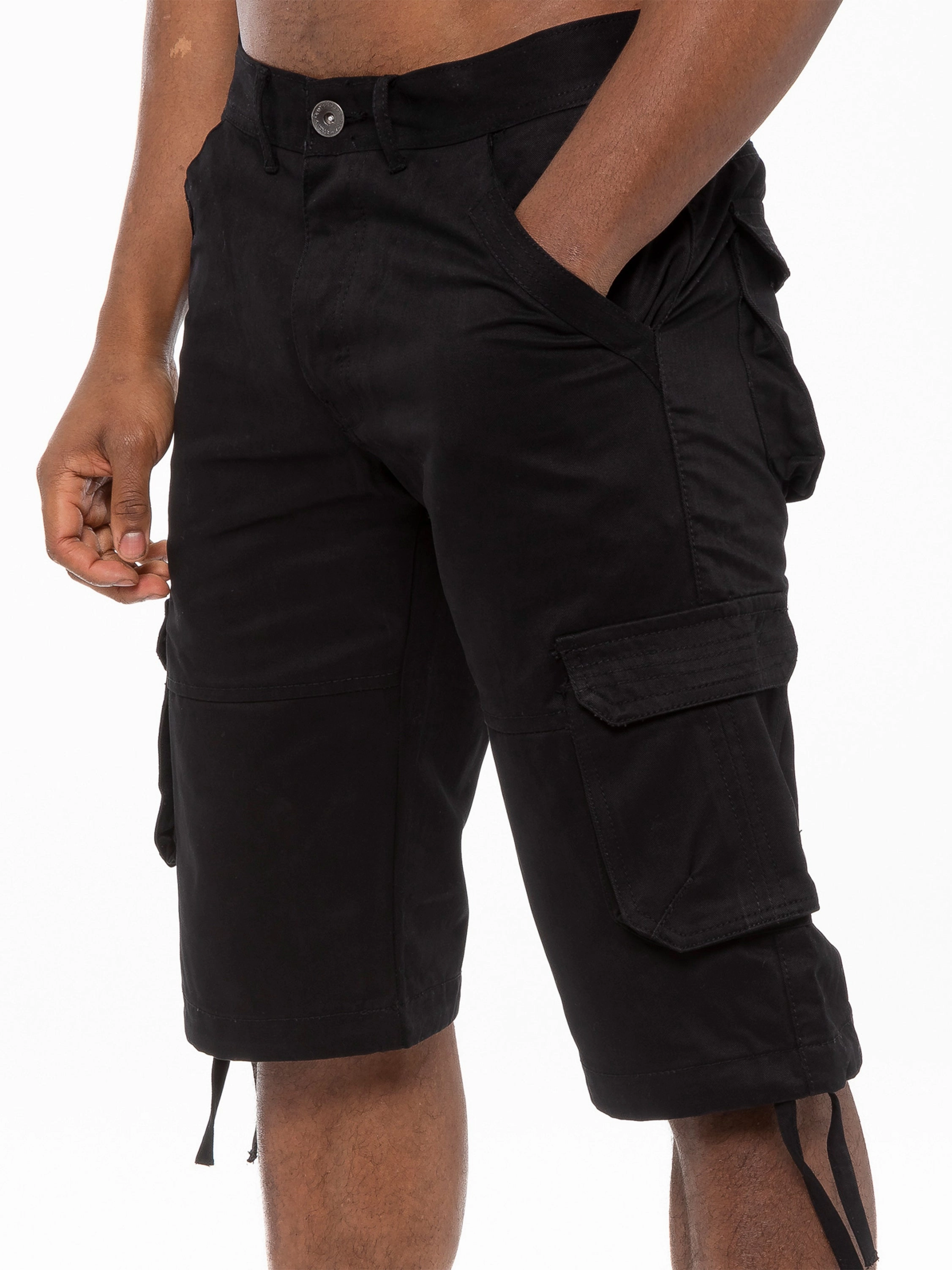 Enzo Mens Cargo Combat Shorts  | Enzo Designer Menswear UV resistant Secure Zipper Closure