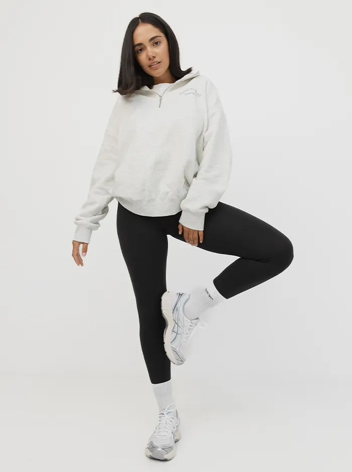 Quarter Zip In Cloud College Outfit Fashion Feel