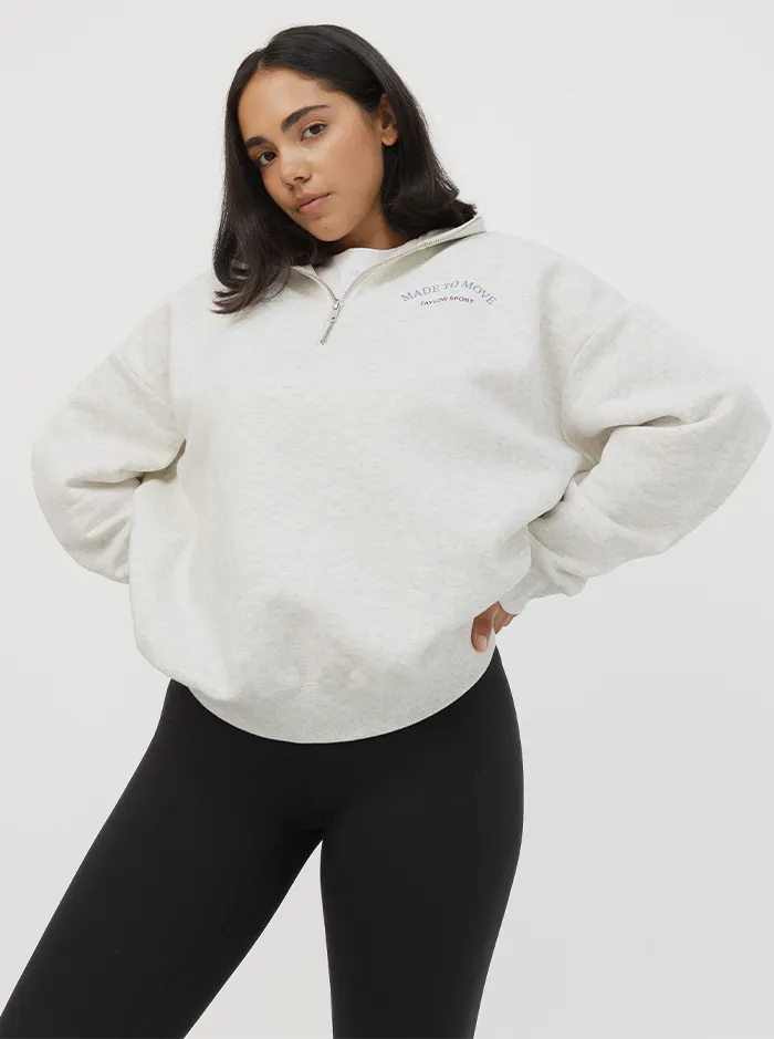 Halloween look Vintage Look Quarter Zip In Cloud