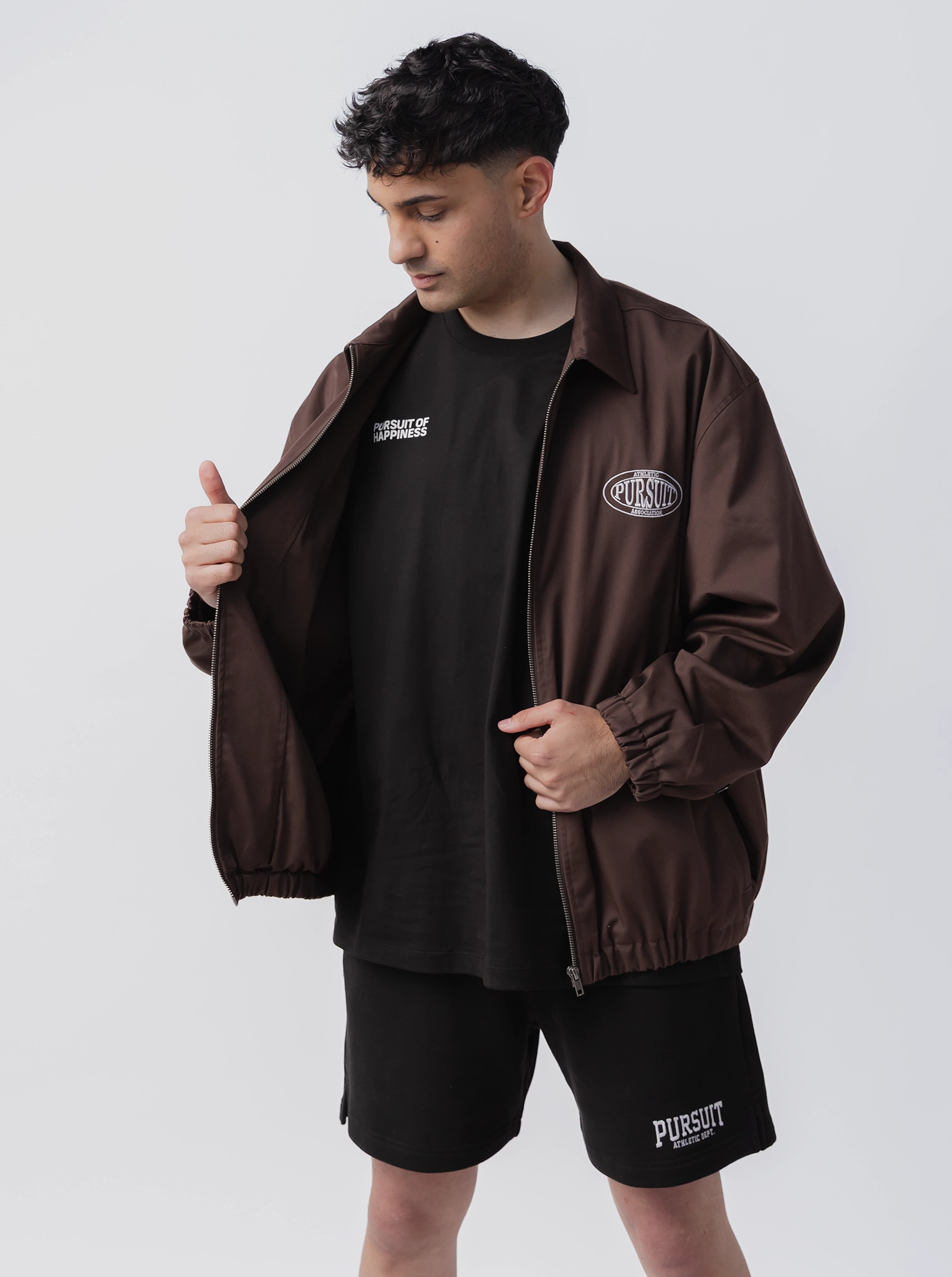 Sporty Style Harrington Jacket in Umber