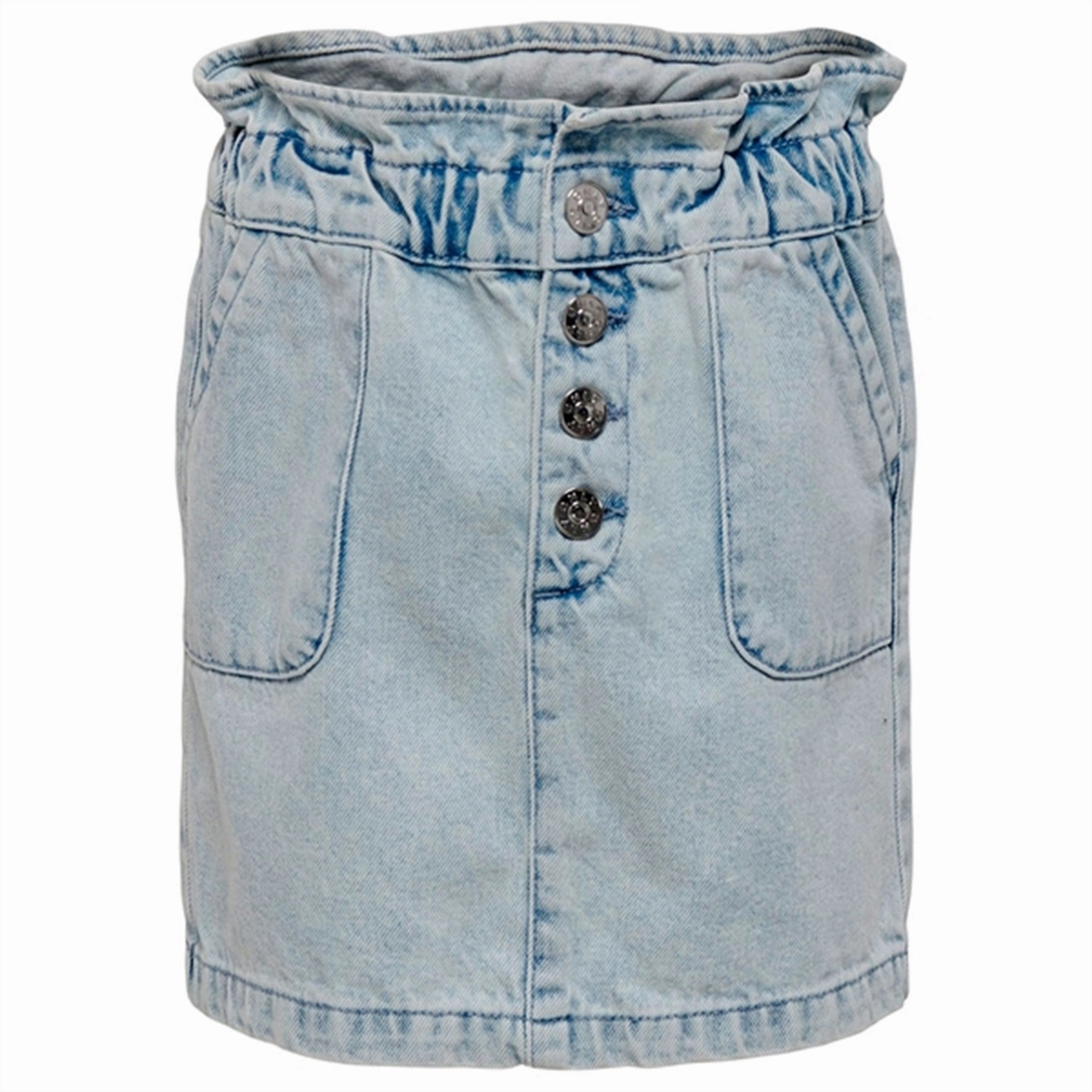 Bold Cut Structured silhouette Kids ONLY Light Blue Denim Olina Frill Denim Skirt