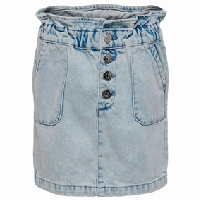 Bold Cut Structured silhouette Kids ONLY Light Blue Denim Olina Frill Denim Skirt
