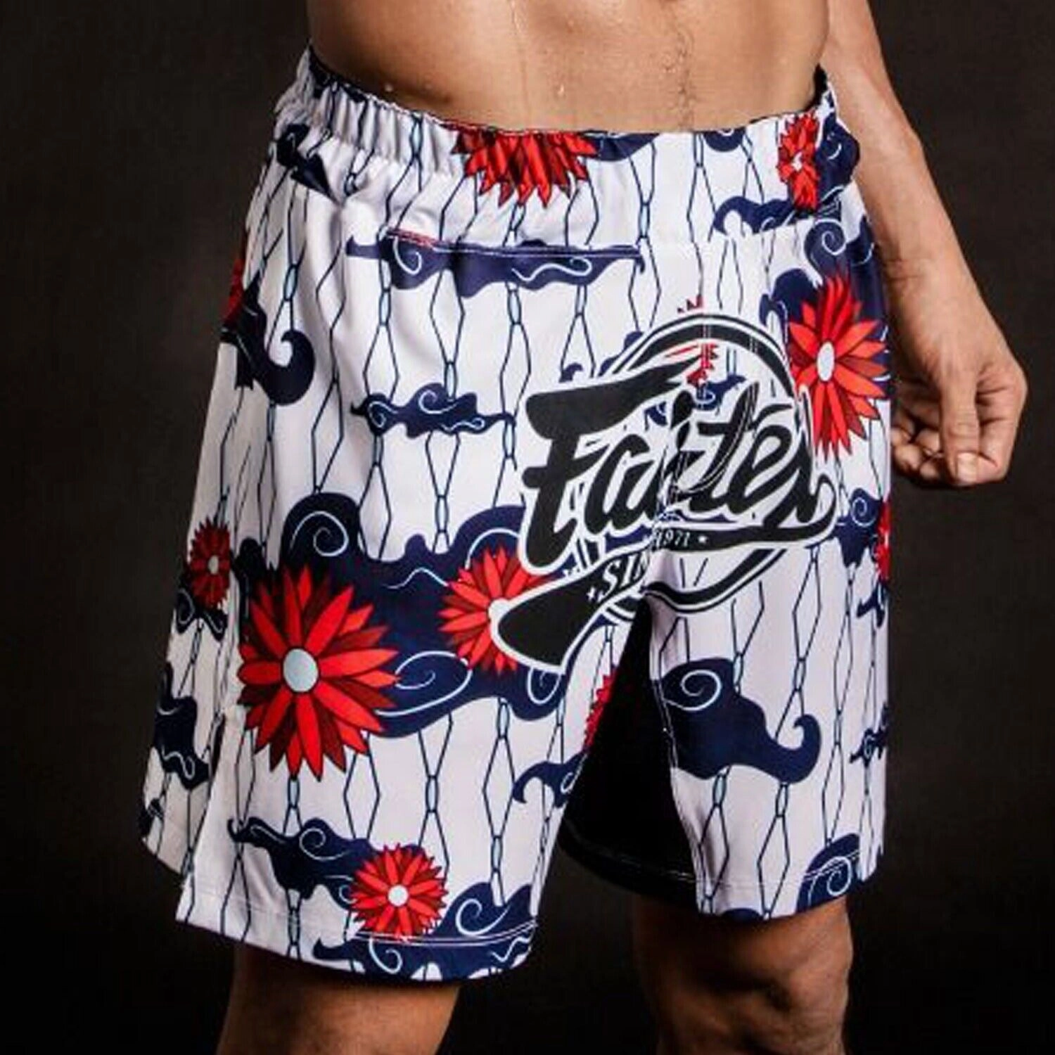 Fairtex AB18 MMA Board Shorts Passion BJJ White laid-back style