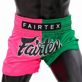 Relaxed Vibe Fairtex Fighter Muay Thai Shorts BS1911 Green - Pink Kickboxing MMA