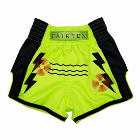 neon colors ElasticHem Fairtex Kids Muay Thai Shorts Sonar Green BSK2105