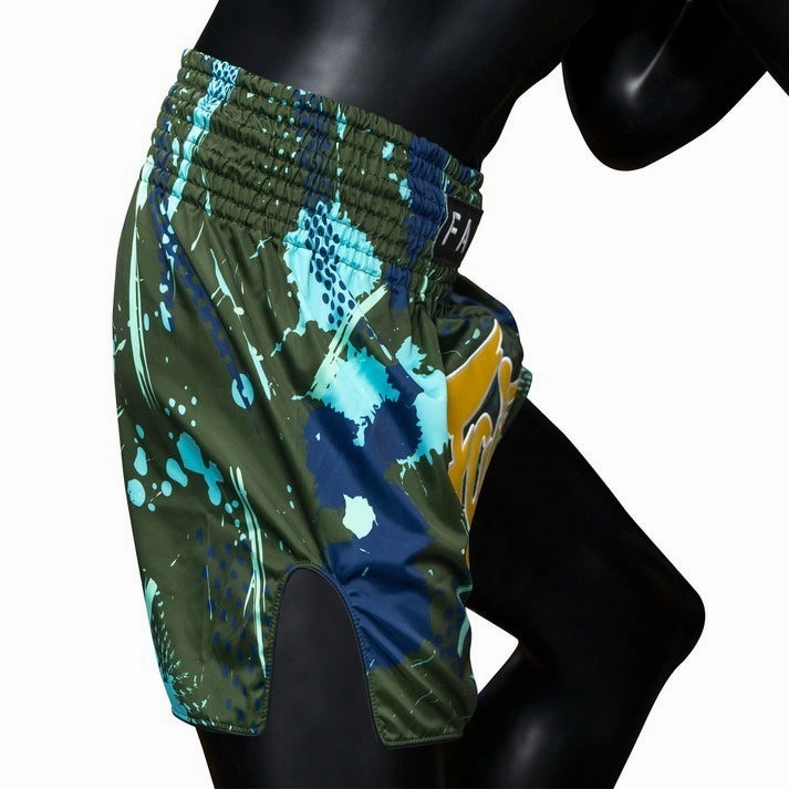 tie-dye look Ripstop Material Fairtex Matrix Muay Thai Shorts BS1954 Green