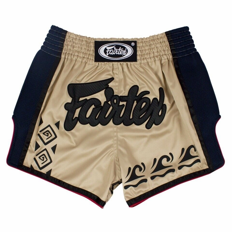 Flatlock stitching Gloves Fairtex Slim Cut Muay Thai Shorts BS1713 Khaki