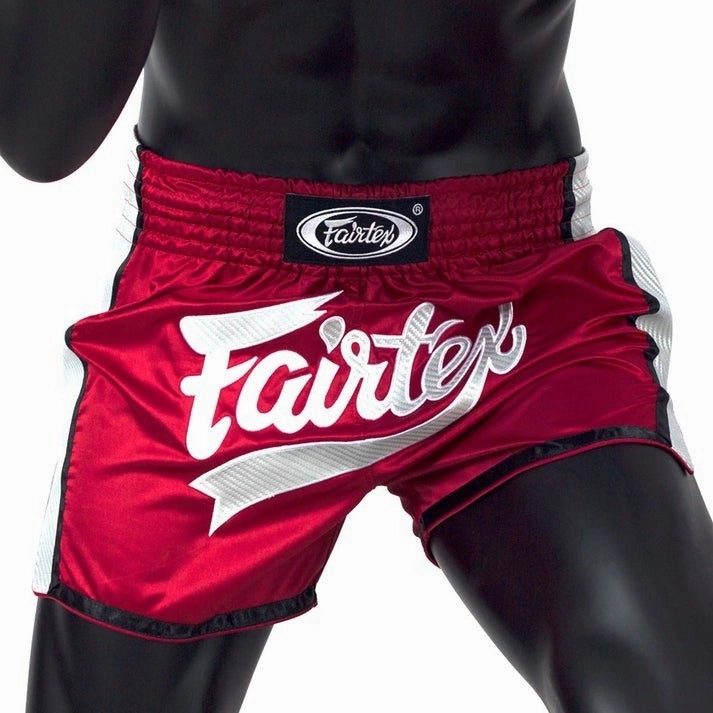Fashionable Look Fairtex Slim Fit Muay Thai Shorts BS1704 Red / White