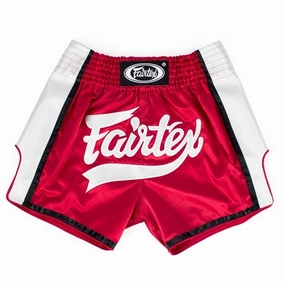 Fairtex Slim Fit Muay Thai Shorts BS1704 Red / White skateboarding gear