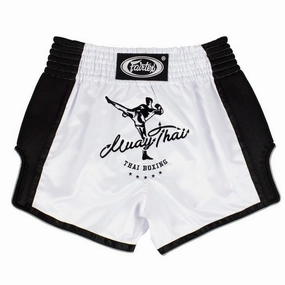 Fairtex Slim Fit Muay Thai Shorts BS1707 White semi - formal event Unisex Design