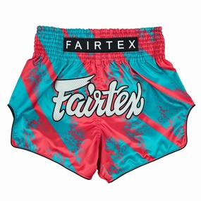 Reflective Safety Details Fairtex Street King Muay Thai Shorts BS1929 Blue / Pink