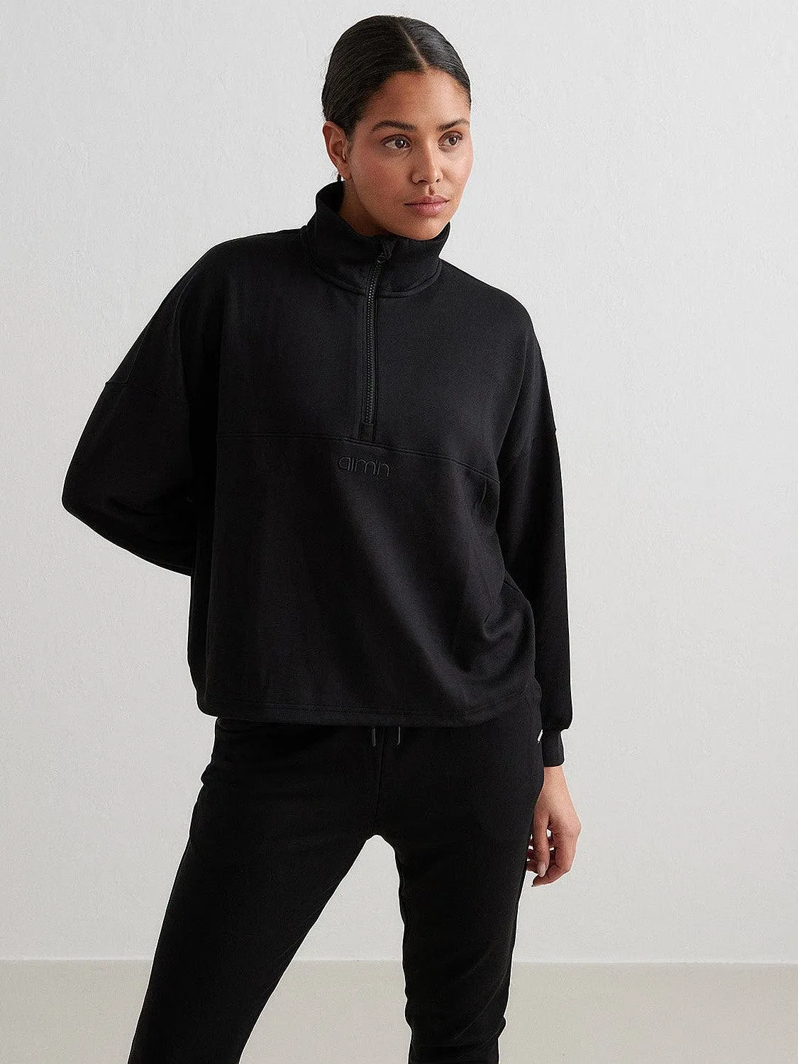 Black Comfy Half Zip Kudu like