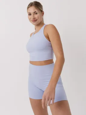 Medium-impact Mellow Longline Bra in Bluebell