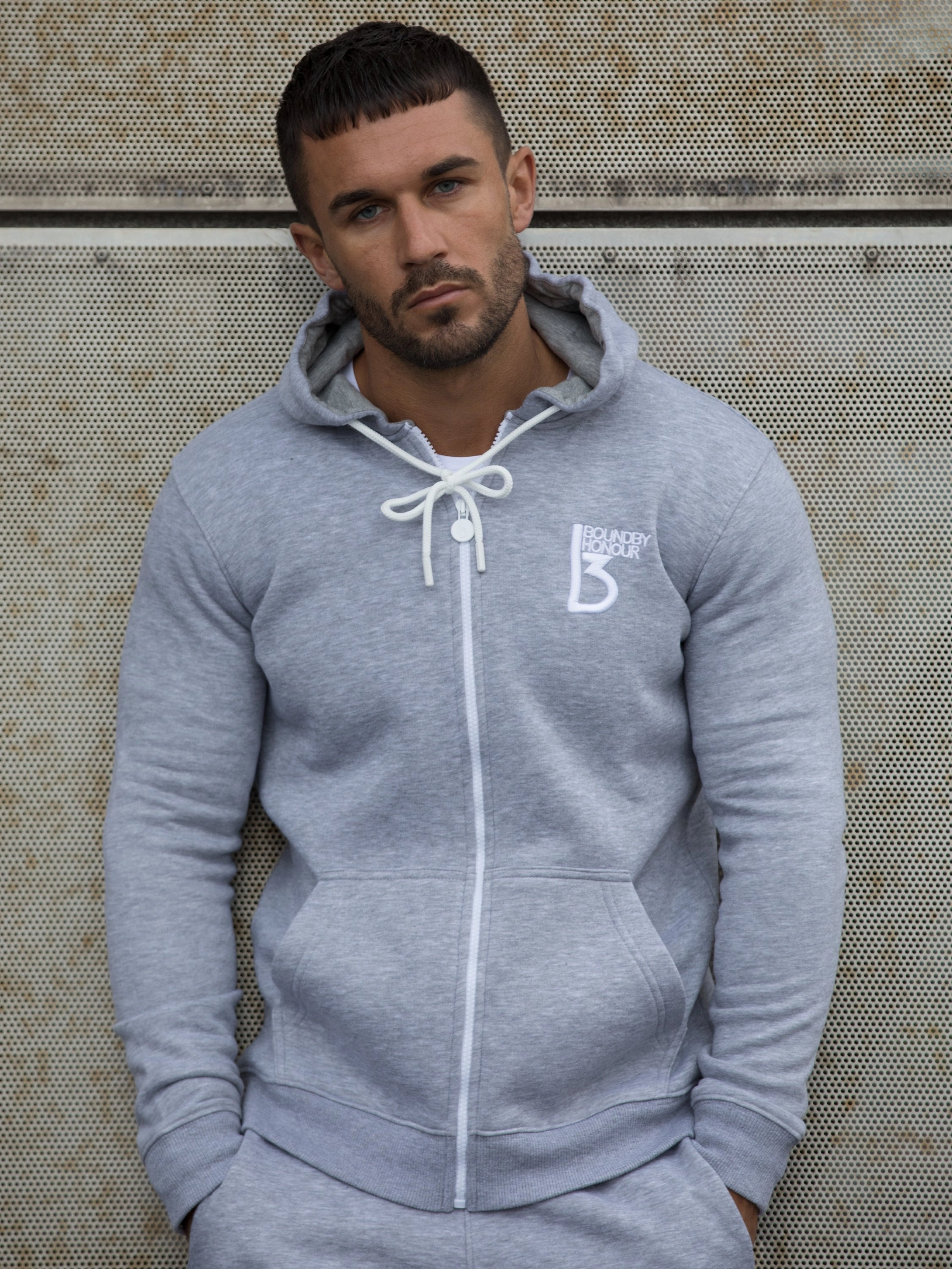 Premium Feel High Neck Collar Scale Zipped Tracksuit Hood | Bound By Honour