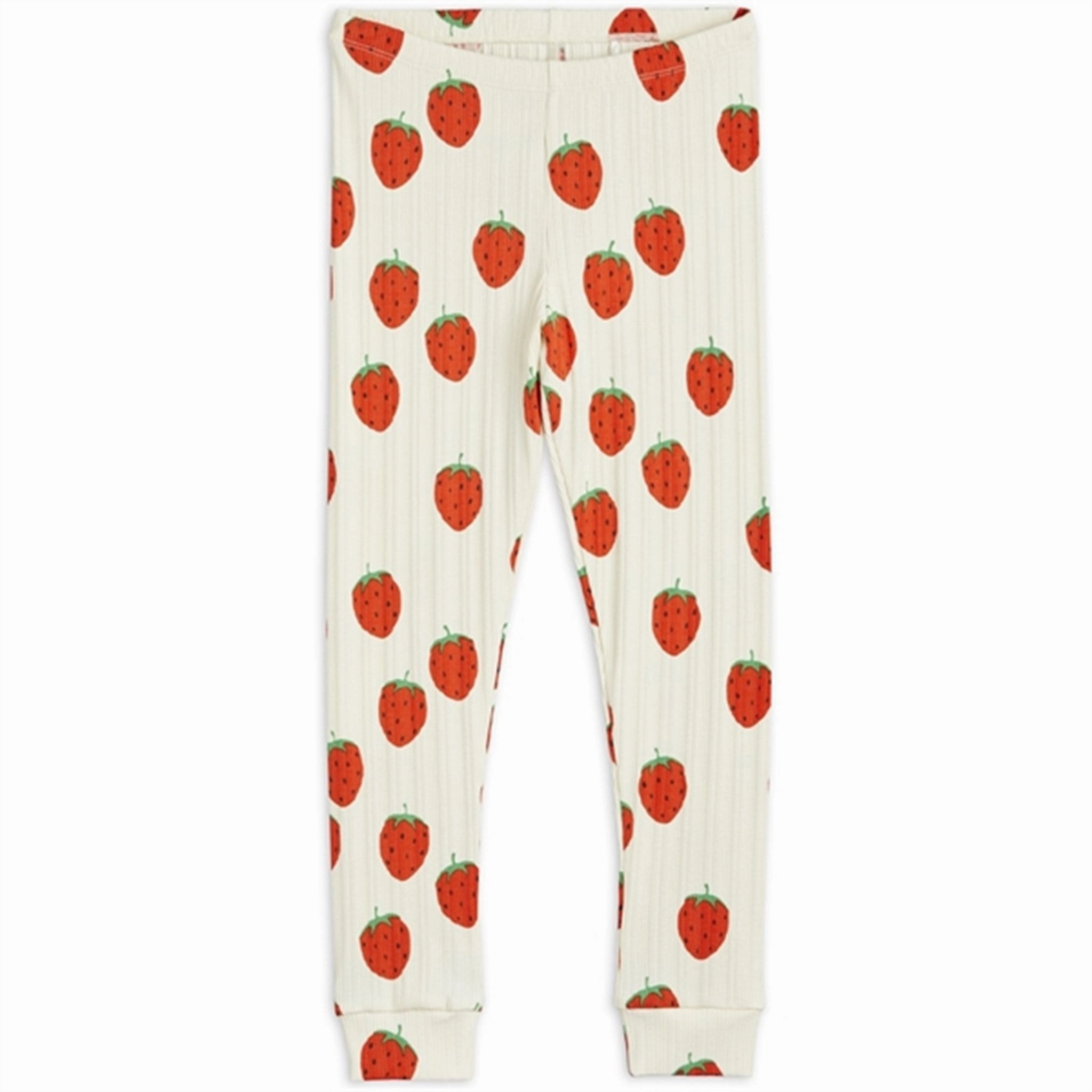 Mini Rodini Strawberries Aop Leggings Offwhite All Day Comfort Plus Size Compression Support