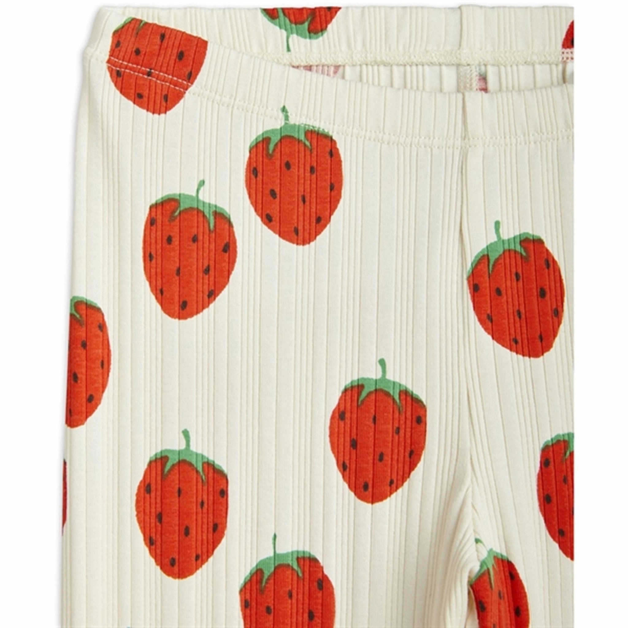 Stylish and Comfortable Budget Friendly Skin Friendly Mini Rodini Strawberries Aop Leggings Offwhite