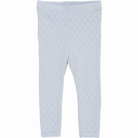 COPENHAGEN COLORS Dusty Blue Pointelle Heart Leggings Urban Commuter Home Lounge Weekend Outfit