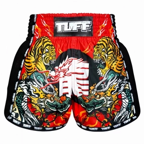 TUFF Muay Thai Shorts Chinese Dragon and Tiger MSC113 Wedding Gift regular size
