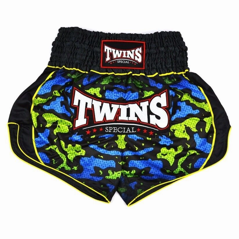 Comfy Feel RollUpFasten Twins ATLAS Muay Thai Shorts Black Kickboxing MMA