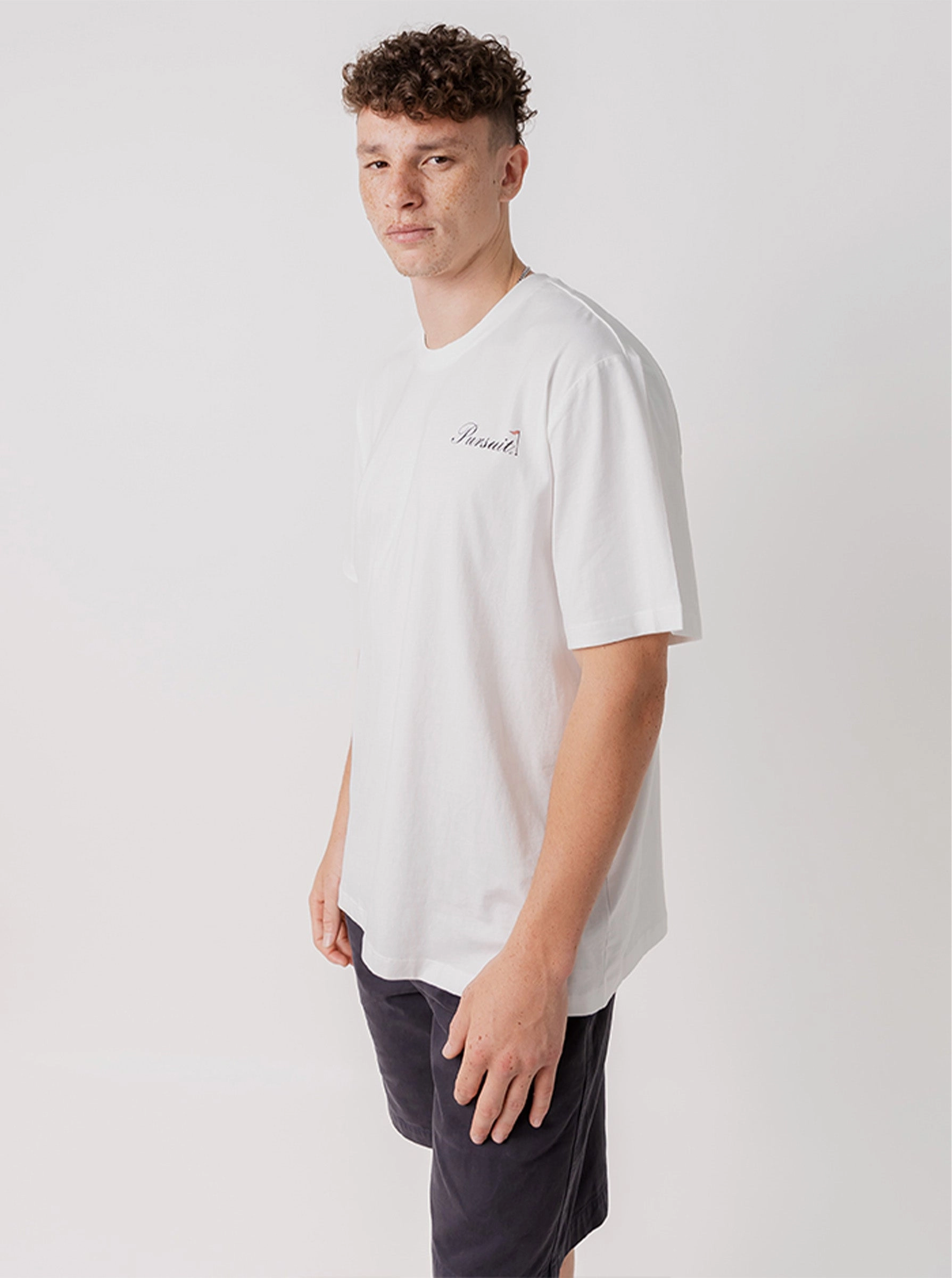 Luxurious Hole In One Classic Track Tee in Off White