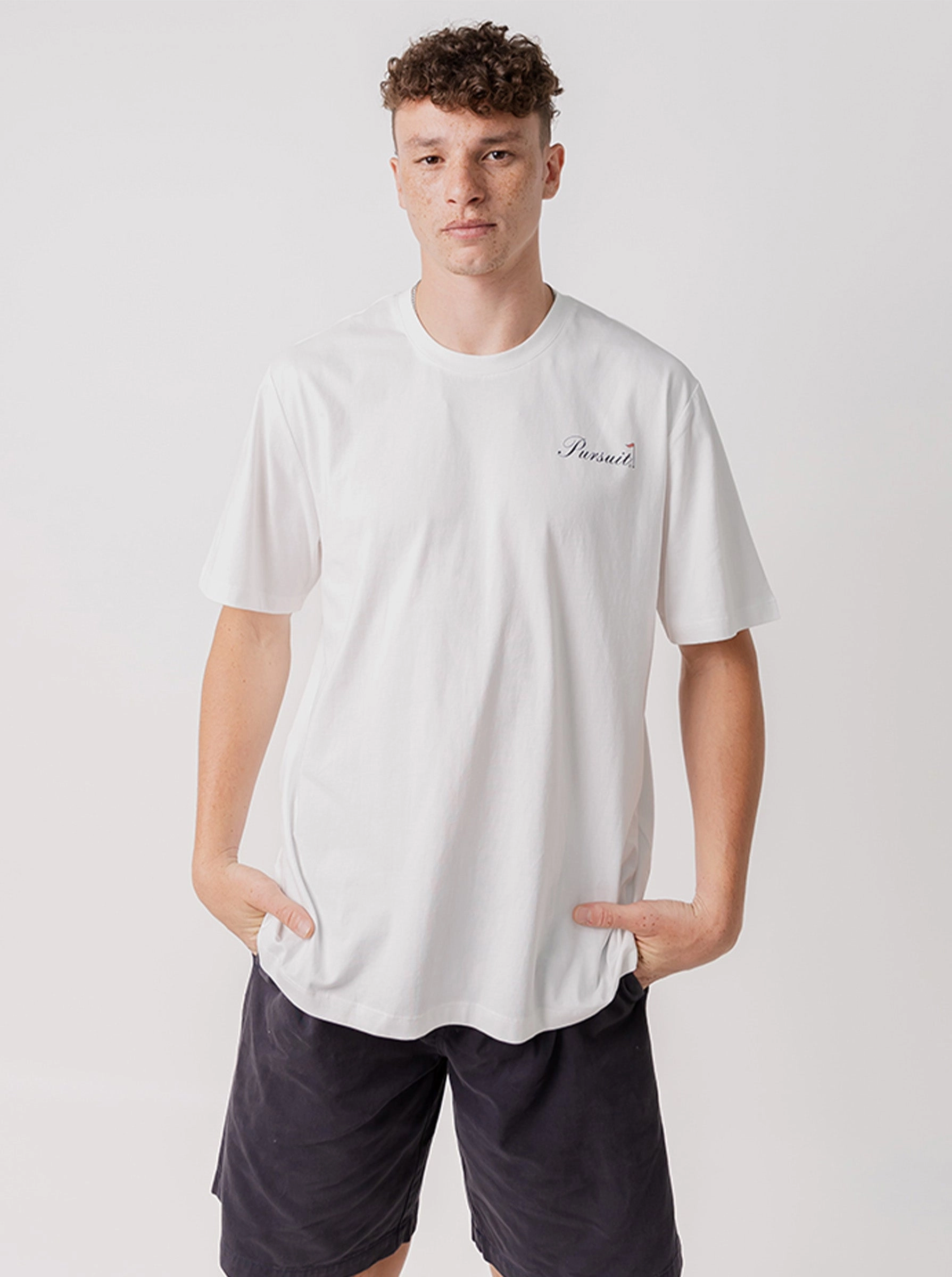 Hole In One Classic Track Tee in Off White Light Style Stylish and Easygoing