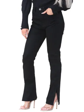 Elegant Vibrant Textured Kruze | Womens Straight Slit Jeans