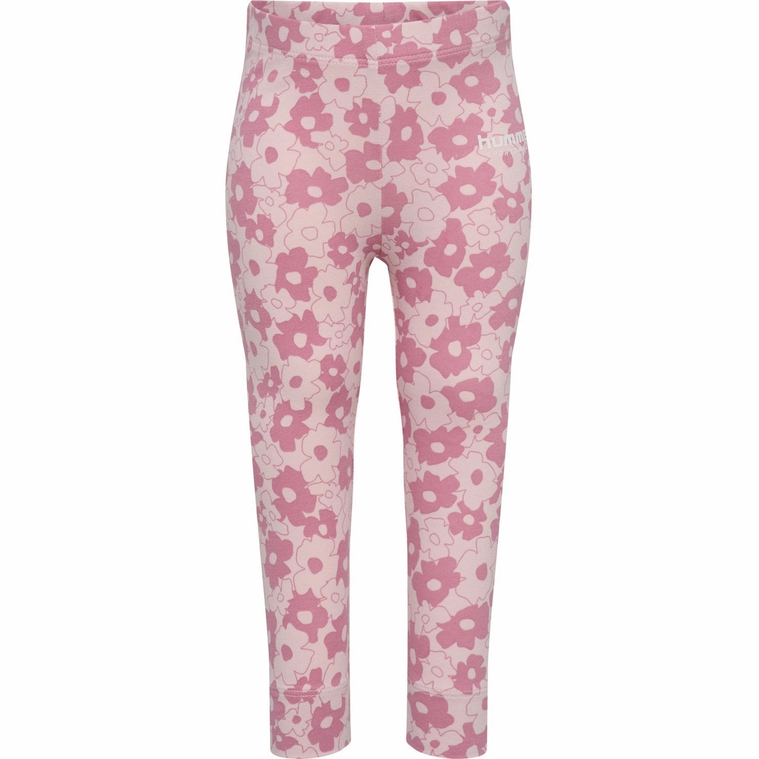 Hummel Pink Nectar Mini Flower AOP Tights Flexible Wear Morning Stretch Winter Sports Rib Knit