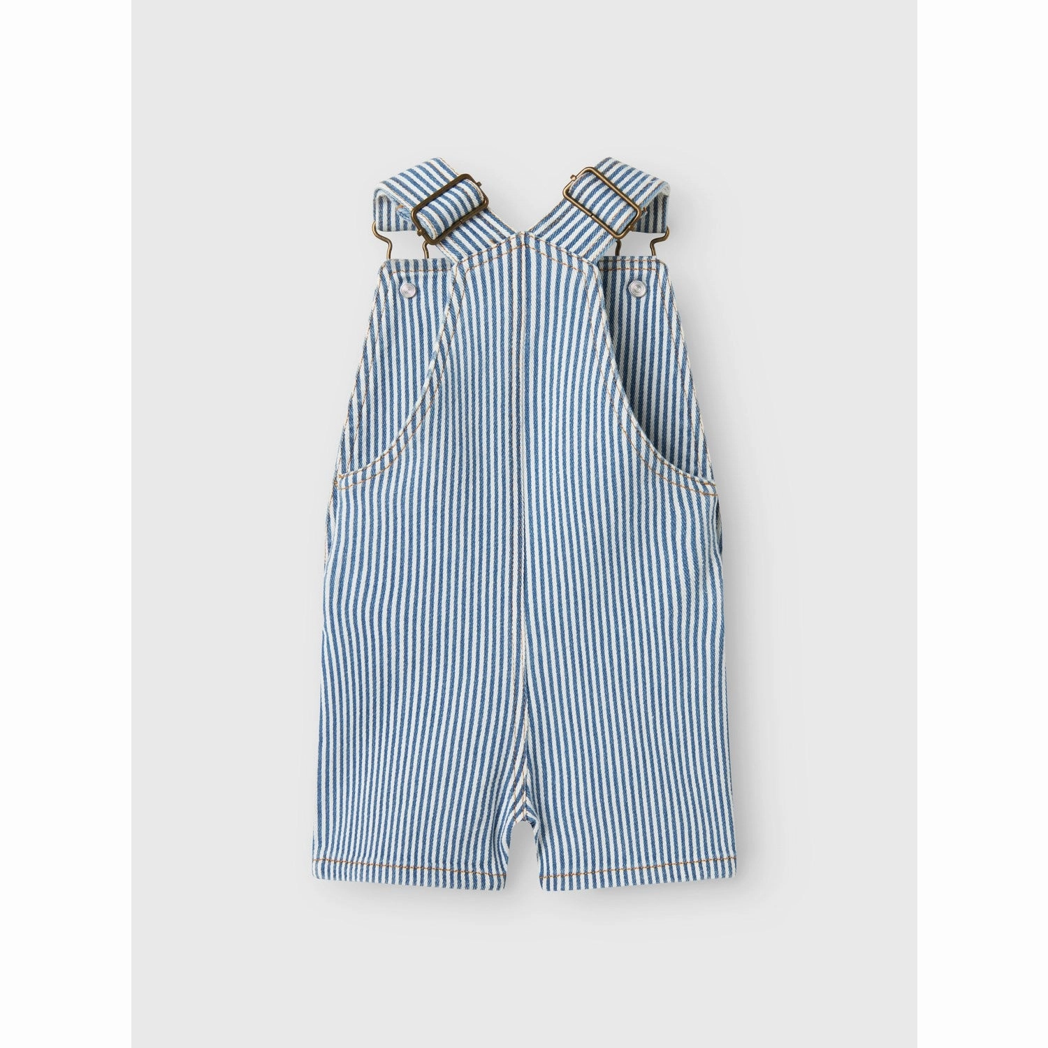 Lil'Atelier Zen Blue Coconut Milk Halfdan Shorts Overall Flat Lock Seams