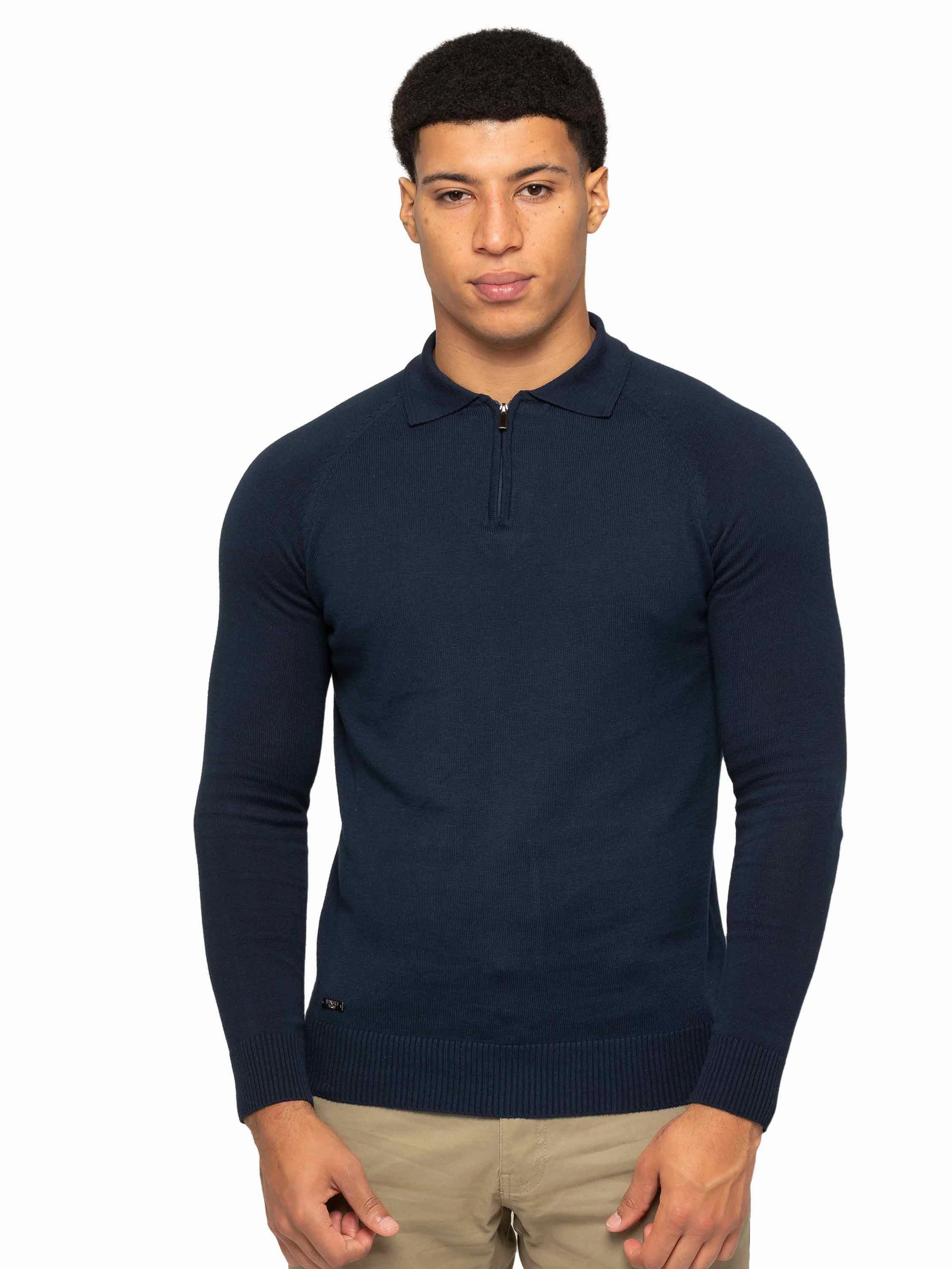 FourWay Stretch Warm Touch Enzo Milano | Mens Half Zip Polo Jumper