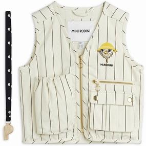 idea Mini Rodini Owl Emb Utility Vest Offwhite