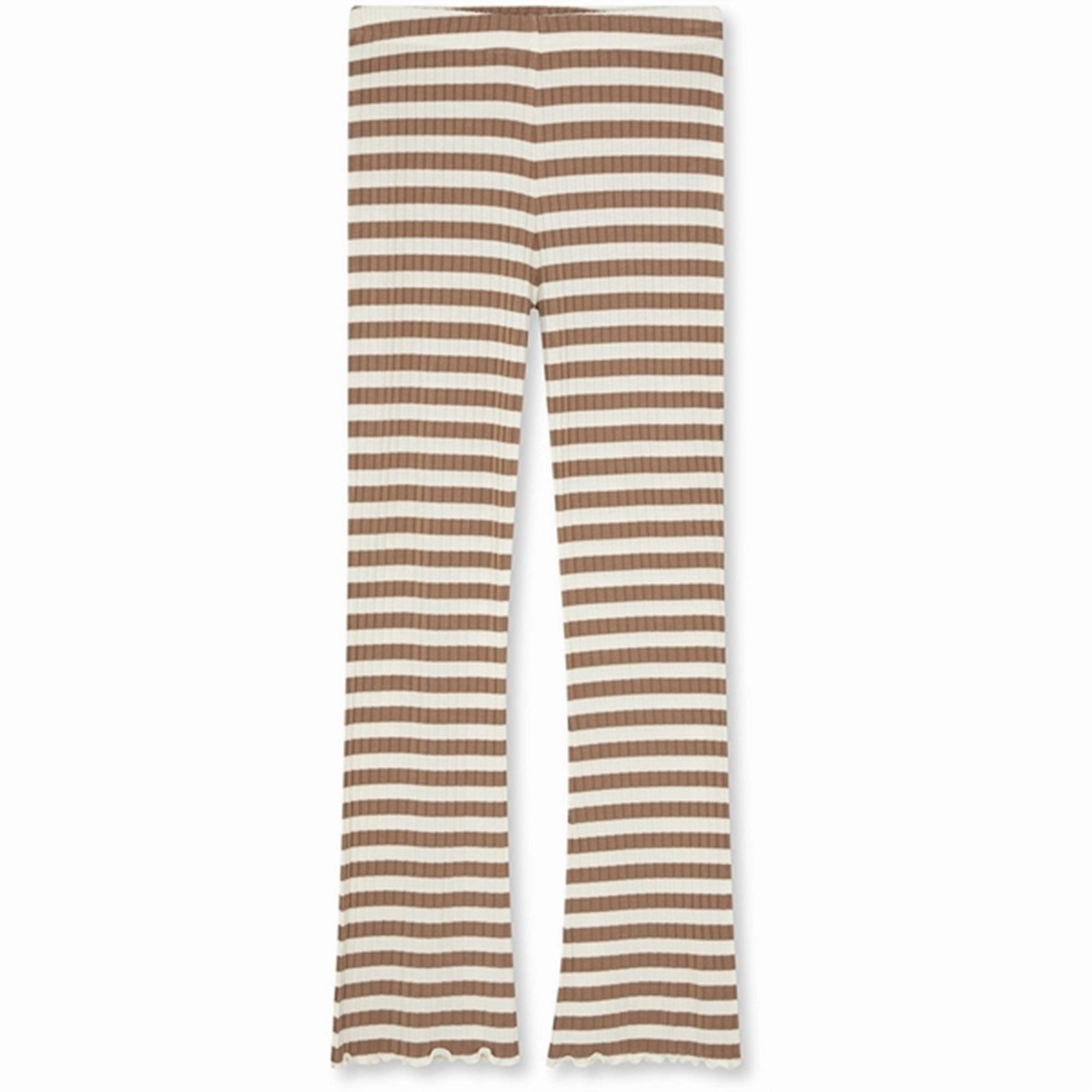 Mads N?rgaard Classic Stripe Lala Leggings Tiger's Eye/Vanilla Ice Evening Walk Slim Fit Minimal Look